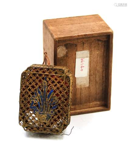 413. GILD ENAMELED PERFUME CAGE