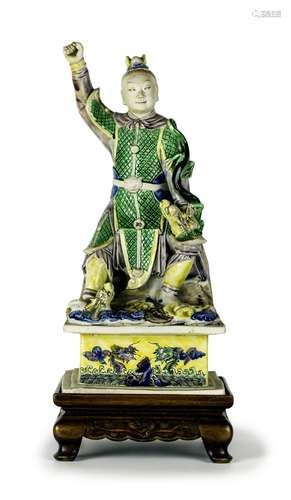 90. SU SANCAI FAMILLE VERTE FIGURE