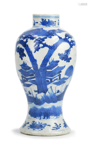 152. SMALL BLUE AND WHITE PLUM VASE