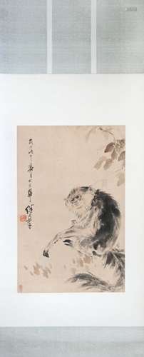 272. PAINTING OF MONKEY BY LIU JILU  (1918 - 1983)