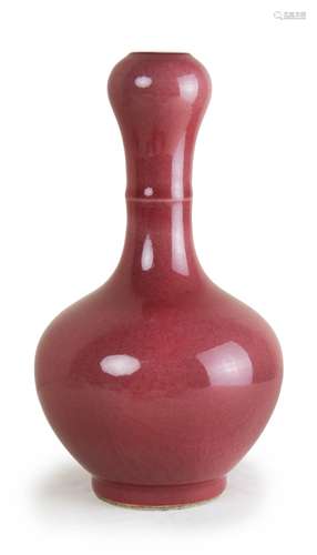 166. GARLIC MOUTH PEACH BLOSSOM VASE; KANGXI MARK