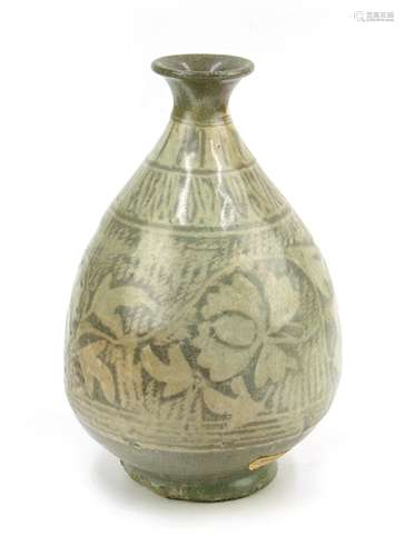 383. GROYEO DYNASTY(9TH-14TH) KOREAN CELADON OIL BOTTLE