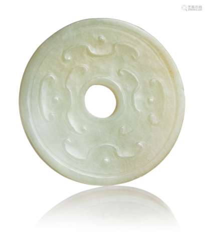 188. CARVED HETIAN JADE BI DISK