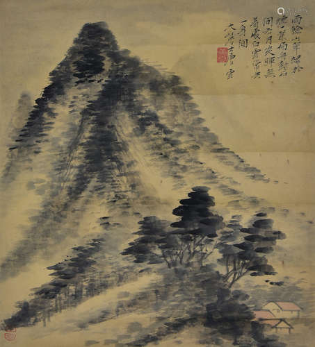 唐雲 山水 镜片 纸本