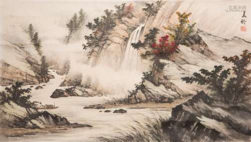 An Ink and Color of Landscape by Song Meiling