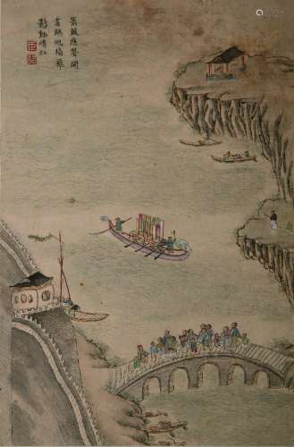 A Qing and Ming landscape painting
