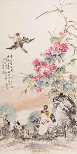 Flower and Birds Painting by Ding Bao Shu