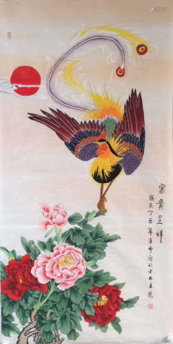 WATERCOLOR PAINTING PHOENIX&PEONY OF LINGXUE SIGN