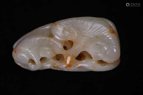 HETIAN JADE LINGZHI SHAPED PENDANT