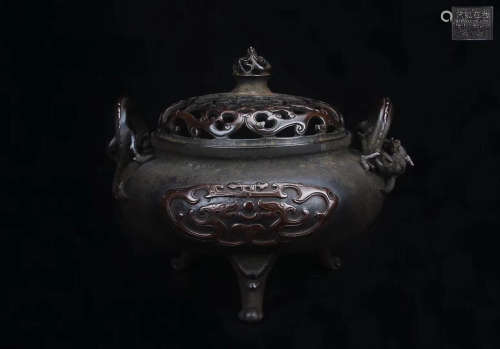 A COPPER GILT RELIEVO CENSER DAMINGXUANDE