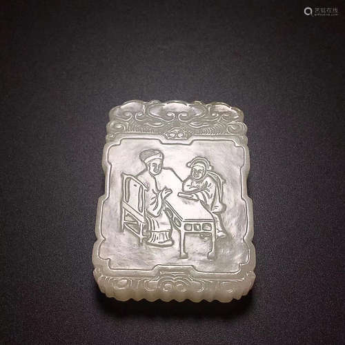 A HETIAN JADE PENDANT, QING DYNASTY