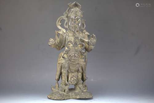 Chinese bronze figure of Guan Yu from Ming Dynasty