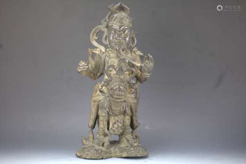 Chinese bronze figure of Guan Yu from Ming Dynasty