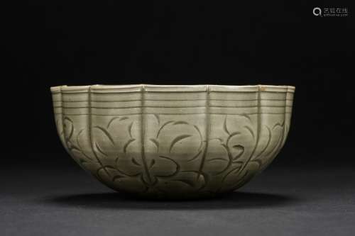 A Chinese Yaozhou molded celadon bowl from Northern Song Dynasty