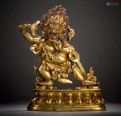 Vajrapani Buddha statue Han-Tibetan style 18th century