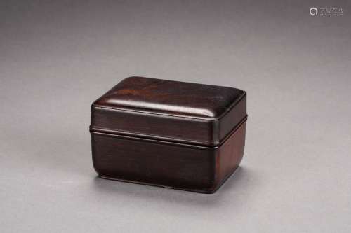 A Chinese Zitan  box with lid