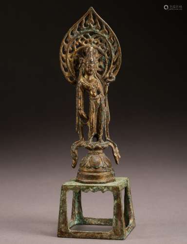 A Chinese bronze figure of Buddha from Northern Qi Dynasty