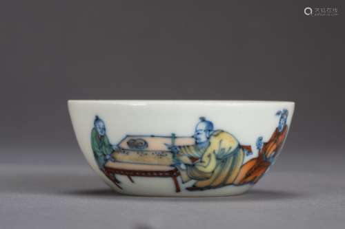 A Blue famille rose bowl from Qing Dynasty