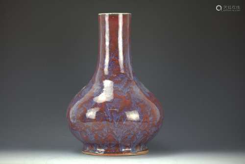 Kiln glazed red-purple porcelain vase