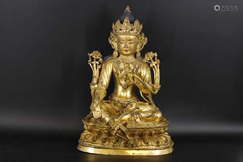 Gilt bronze figure of Tara with Yongle mark