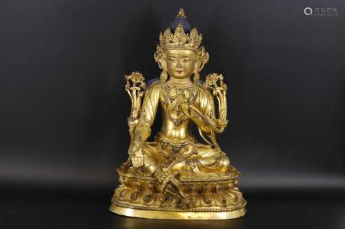 Gilt bronze figure of Tara with Yongle mark