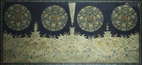 Chinese imperial embroidery of seas and cliffs