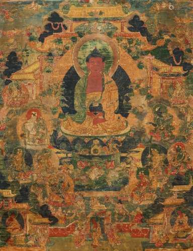 A Thangka of Sukhavati from the 18th Century