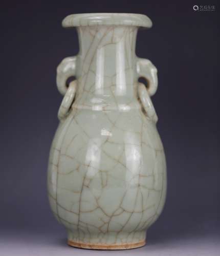 Pale-Green double-ears amphora vase
