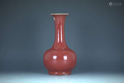 Jun Red-Copper glazed bottle vase Qianlong