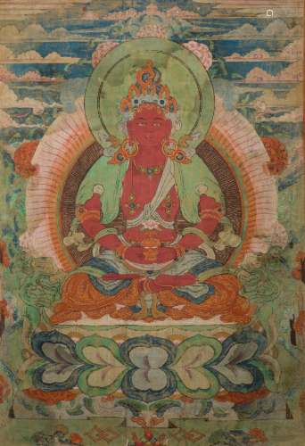 A Thangka of Immeasurable Buddha from 18th Century