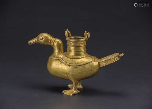 A Gilt Bronze‘Duck’Shape Hu