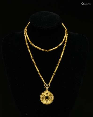 A 24k Glod Necklace and Gold Pendant