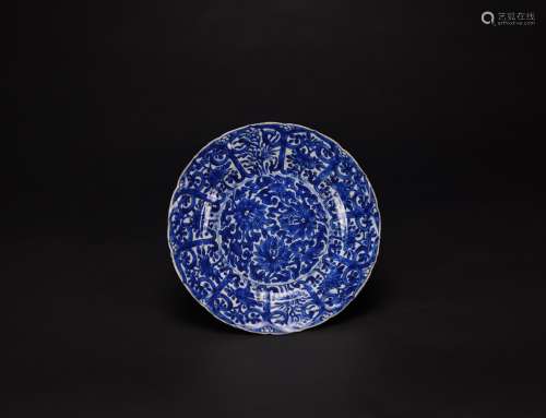 Kangxi- A Blue And White‘Flowers’Plate With Mark”