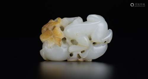 Qing - A Russet White Jade Carved Toad
