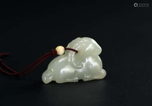 Qing-A White Jade Ram