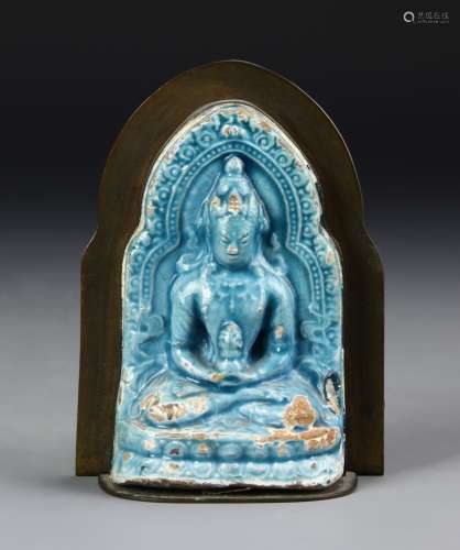 Chinese Turquoise Glazed Buddha