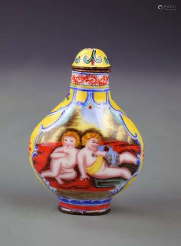 Chinese Enameled Bronze Snuff Bottle