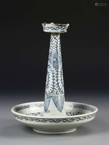 Chinese Blue And White Candle Sticks