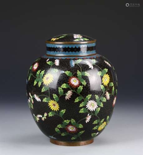 Chinese Cloisonne Jar With Cover