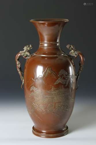 Chinese Dragon Bronze Vase