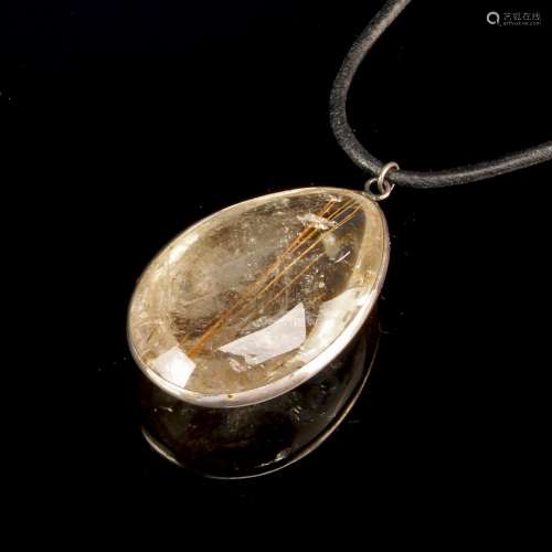 Chinese Crystal and Silver Pendant