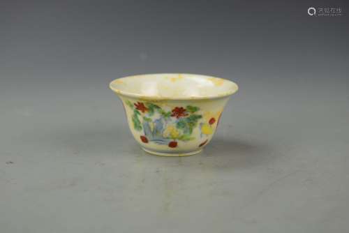 Chinese Doucai Rooster Cup