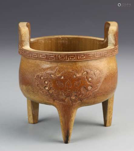 Chinese Carved Bamboo Censer
