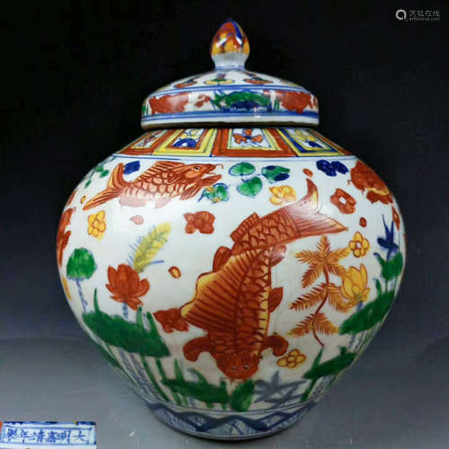 A WUCAI JAR WITH JIAJING MARK