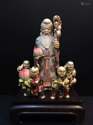 MENGMA XY CARVED FIGURE OF SHOU