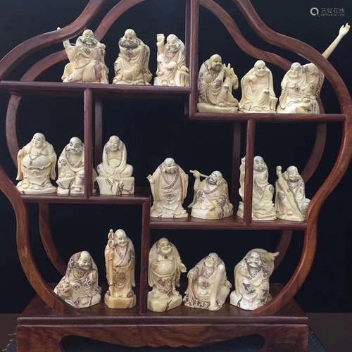 MENGMA XY CARVED LUOHAN FIGURES