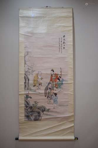 SHA FU Figure ink and color on paper,hanging scroll