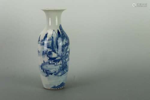 Qing Dynasty Blue and White Vase