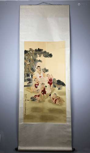 Mei Lanfang Seal ink and color on silk hanging scroll.