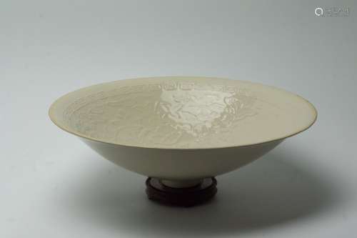 Song DYNASTY 'DING' white floral large bowl